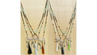 mix beaded long tassels necklace charms fashion shipping free pack